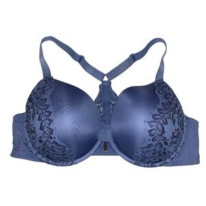 CACIQUE Intimates “Boost Plunge” Front Closure Racerback Bra NWOT Slate Blue 44D